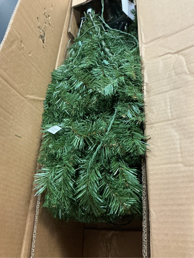 Condition photo showing As Is for National Tree Company Pre-Lit Artificial Full Christmas Tree, Green, North Valley Spruce, Multicolor Lights, Includes Stand, 4.5 Feet 4.5 ft