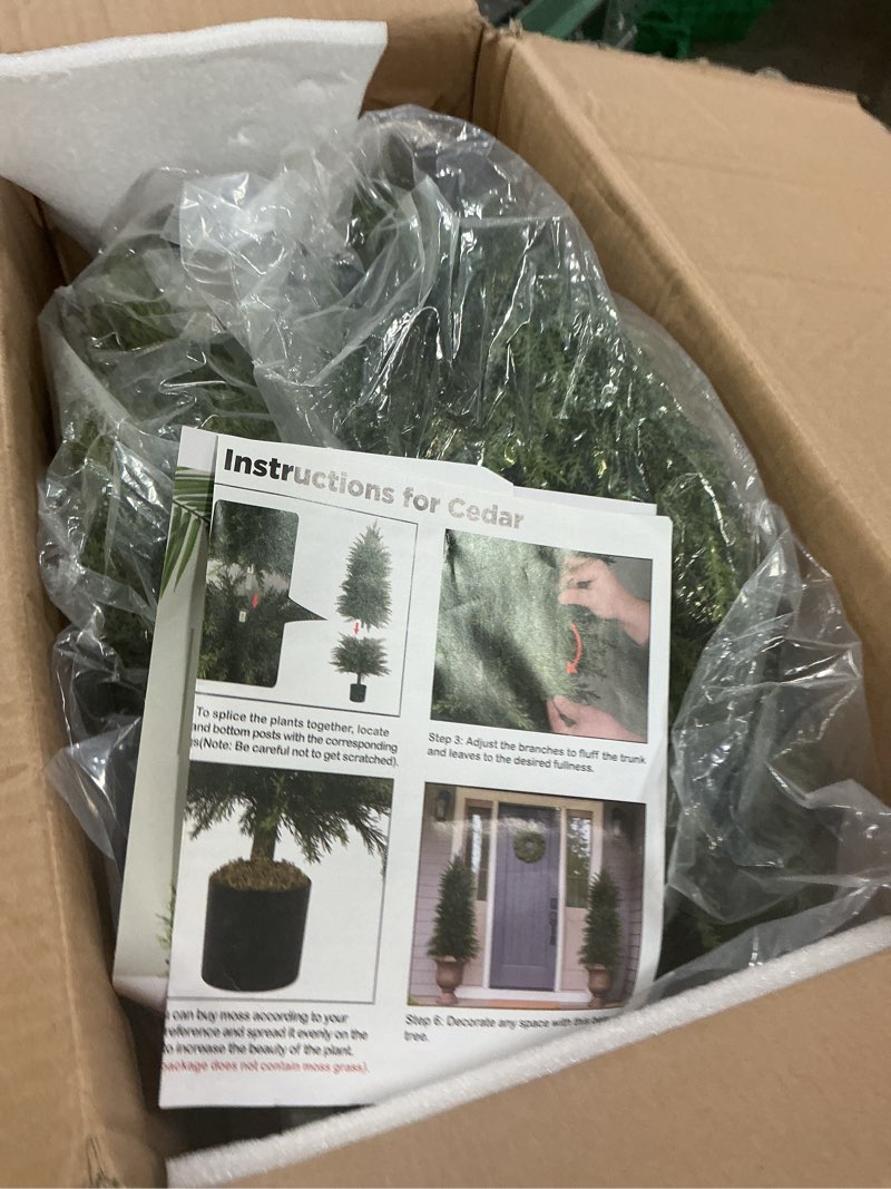 Condition photo showing New/Like New for 3.5ft. Cypress Artificial Tree with 350 LED Lights UV Resistant (Indoor/Outdoor)