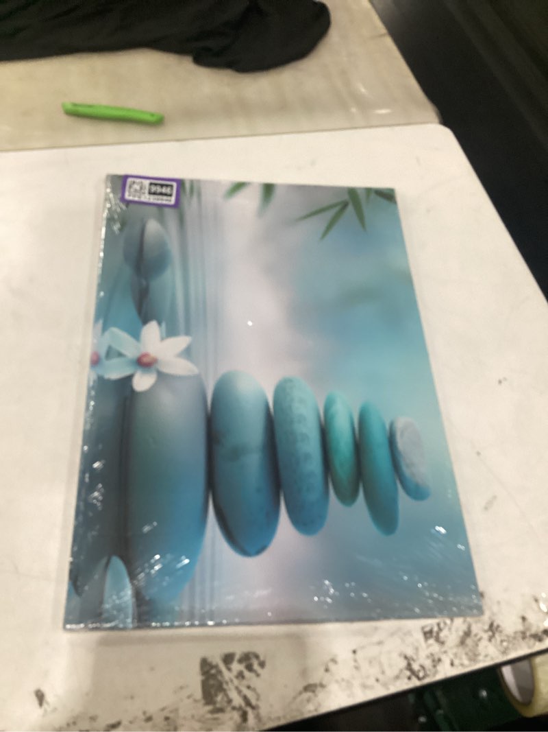 Condition photo showing New/Like New for doartdo zen canvas wall art teal wall decor spa water pictures zen stone bathroom decor white flowers prints for meditation yoga spa artwork framed (16.00" x 24.00") 16"l x 24"w