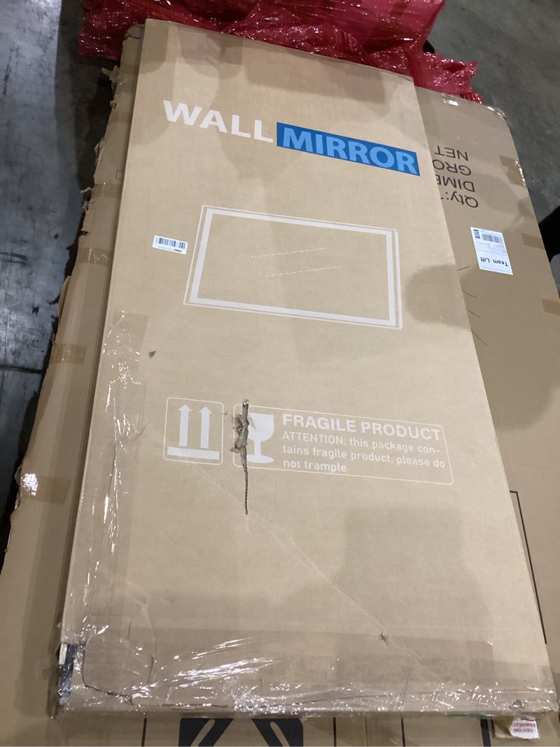 Condition photo showing As Is for infiniglass 72"x32" led bathroom mirror with anti-fog, stepless dimmable lights, 3 color modes, shat