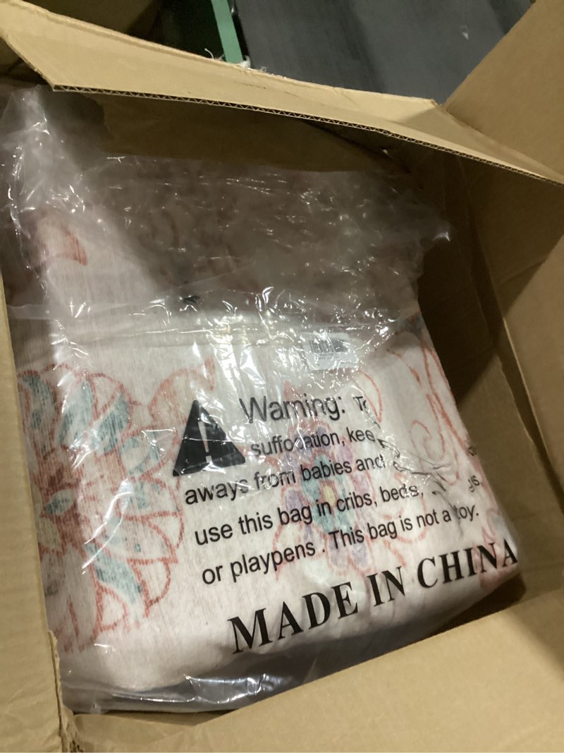 Condition photo showing Good Condition for LIVEBOX Pink Area Rug for Living Room, 8x10 Soft Washable Boho Floral Area Rugs, Non Slip Stain Resistant Large Rug for Nursery, Bedroom, Dining Room, Farmhouse