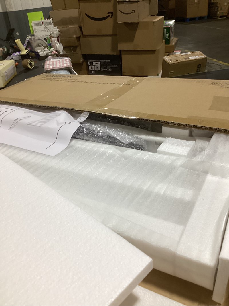 Condition photo showing Good Condition for semiocthome bamboo dog gates indoor 2-panel freestanding puppy gates for the house with 2 metal stands 24" h folding wood pet gate for stairs doorway, fully assembled safety fence - white white 24" height - 2 panels