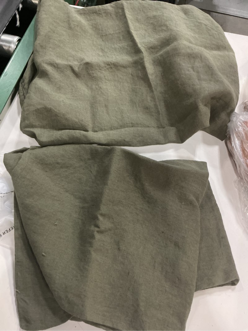 Condition photo showing Good Condition for quince, european linen sham set of 2 /standar/dusty olive