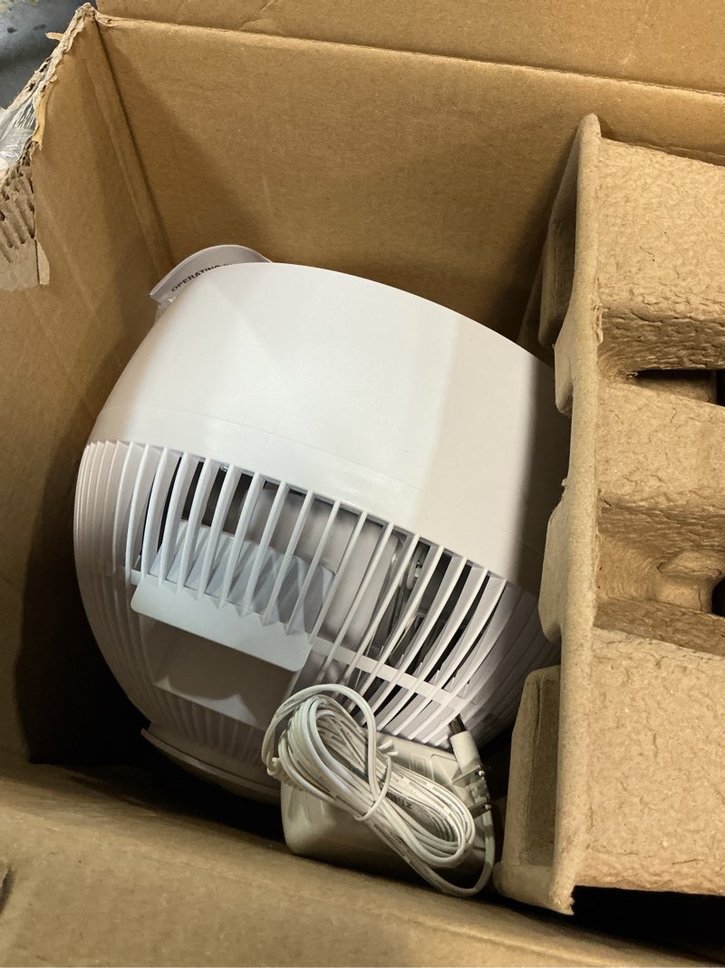 Condition photo showing As Is for better homes & gardens 7inch circulating fan  juliet collection  white and light honey