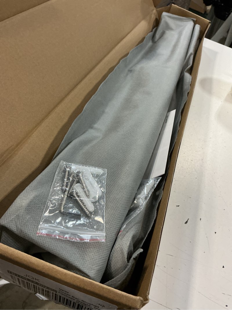 Condition photo showing Good Condition for jqk bath towel bar, 27 inch 304 stainless steel thicken 0.8mm towel rack bathroom, towel holder brushed finished wall mount, useable length 24 inch 2 pack, tb110l24-bn-p2 brushed 27 inch (2 pack)
