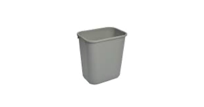 amazon basics lightweight rectangular commercial office wastebasket, 10 gallons, grey