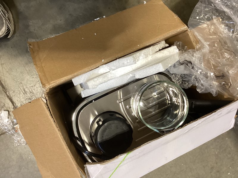 Condition photo showing As Is for 6 bar espresso machine, 800w compact coffee maker with stainless steel cup warmer, steam milk frother, automatic pressure relief, cappuccino & latte maker, black, for home and office