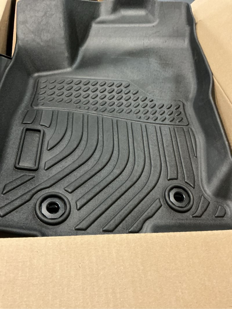Condition photo showing As Is for lasfit floor mats for toyota tacoma 2016-2023 double cab (only for automatic) all weather custom fit floor liner for tacoma sr/sr5/trd/limited/trail tpe mats front&rear 2 row car mats, black 1)2016-2023|tacoma double autotran|floor mats