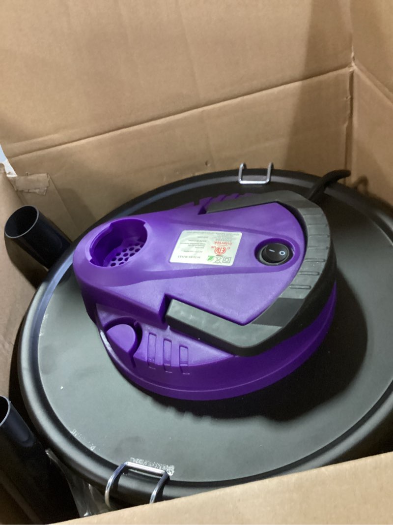 Condition photo showing Good Condition for Ash Vacuum for Pellet Stoves: 5.2 Gallon Fireplace Ash Vac with 1200w Powerful Suction & Wheeled Base - Ash Vacuum Cleaner for Fireplaces, Pellet Grill, Wood Stove, Fire Pits Purple