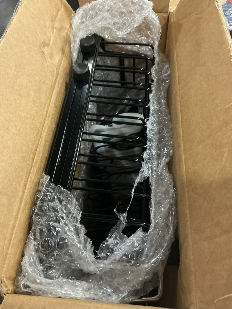 Condition photo showing Good Condition for romision expandable dish drying rack over the sink small metal stainless steel plate holder for compact kitchen, space saving modern black hanging drainer black in sink expandable
