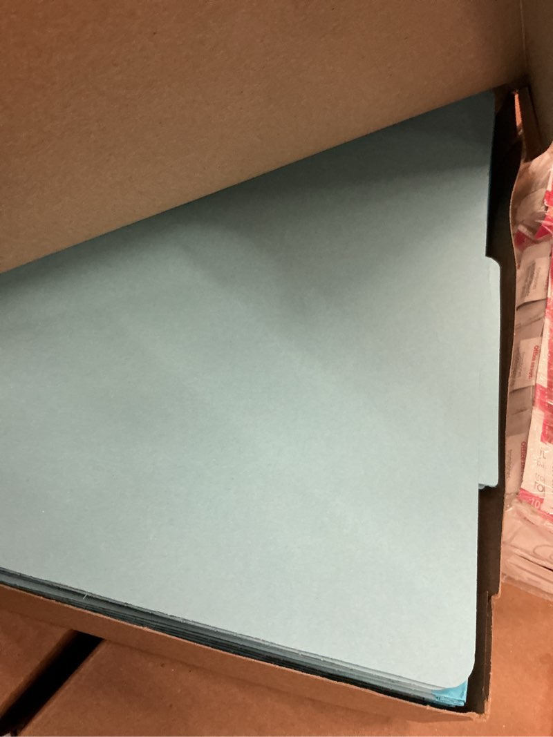 Condition photo showing Good Condition for office depot 100% recycled classification folders, 2 dividers, 2.5in expansion, legal size, light blue, 10 pk, od29030r