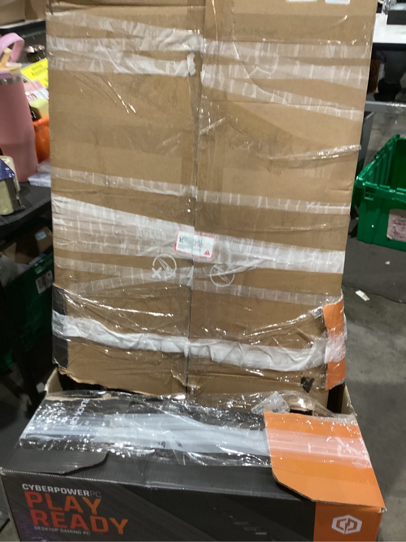Condition photo showing As Is for ODK Gaming Desk with Led Lights & Power Outlet, 55 Inch Computer Desk with Drawers, Office Desk with Large Display Storage Shelves, Reversible Desk with Monitor Stand for Home, Carbon Fiber Black 55 Inch Carbon Fiber Black