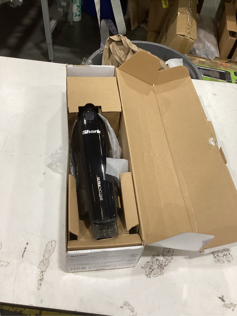 Condition photo showing As Is for shark ultracyclone pet pro plus cordless hand vacuum, powerful suction, handheld vacuum for car & home, pet power brush, crevice tool, scrubbing brush, xl dust cup, black, ch951