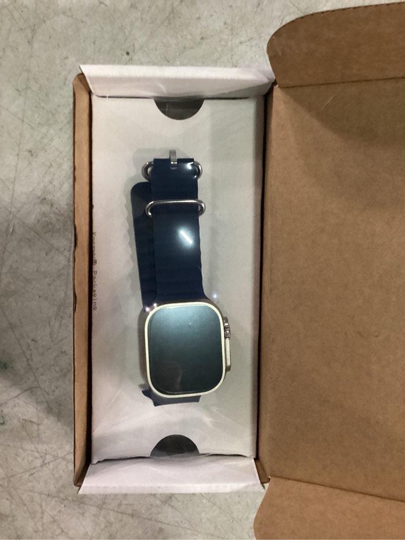 Condition photo showing Good Condition for apple watch ultra 2 [gps + cellular, 49mm] - titanium case with blue ocean band, one size (renewed) modern one size - fits 130-200mm wrists titanium case with blue ocean band without applecare+