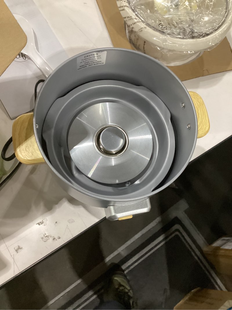 Condition photo showing Good Condition for greenlife rice cooker with removable pfas-free ceramic nonstick pot, 3-cups uncooked/6-cups cooked, grains & oatmeal multicooker, compact one-switch design, auto keep warm, easy clean, gray