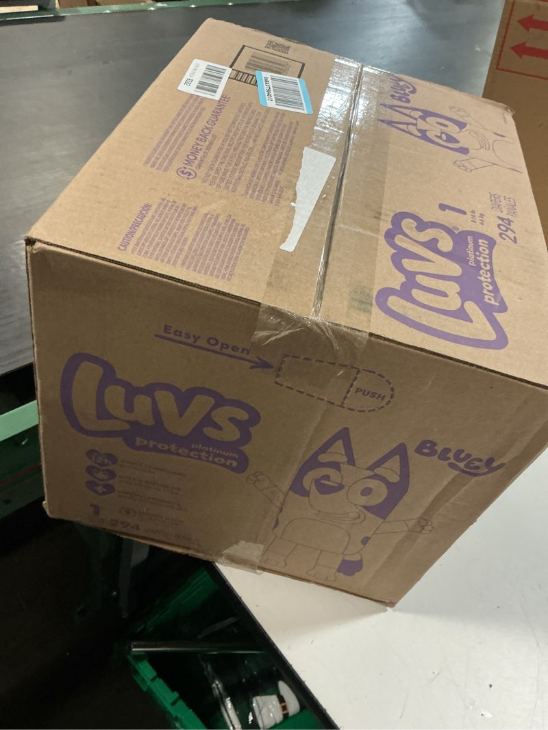 Condition photo showing New/Like New for Luvs Size 1 Baby Diapers, Platinum Protection Bluey Diapers for Day & Night, Size 1, 294 Count (Packaging May Vary) Size 1 294