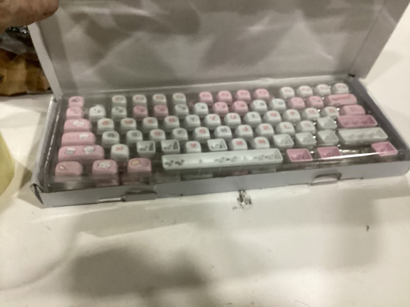 Condition photo showing New/Like New for PBT Cute Kitty-cat Keycaps Set 140 Keys Dye-Sublimation MOA Profile Keycaps for Cherry Gateron MX Swithes Mechanical Keyboards Cats Eat Fish