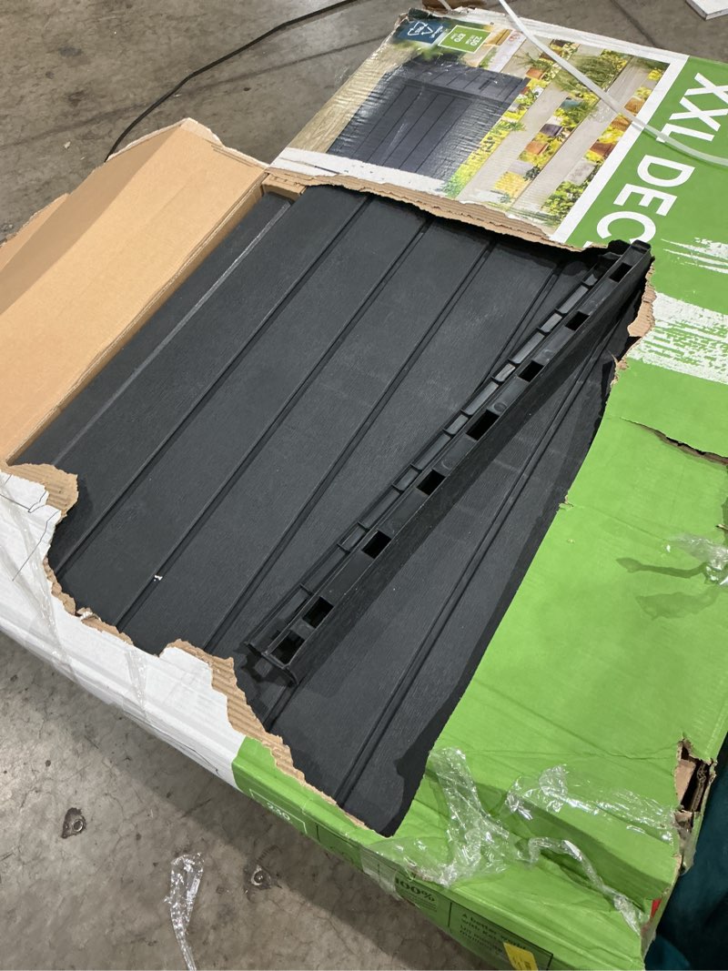 Condition photo showing As Is for keter 230 gal. xxl deck box