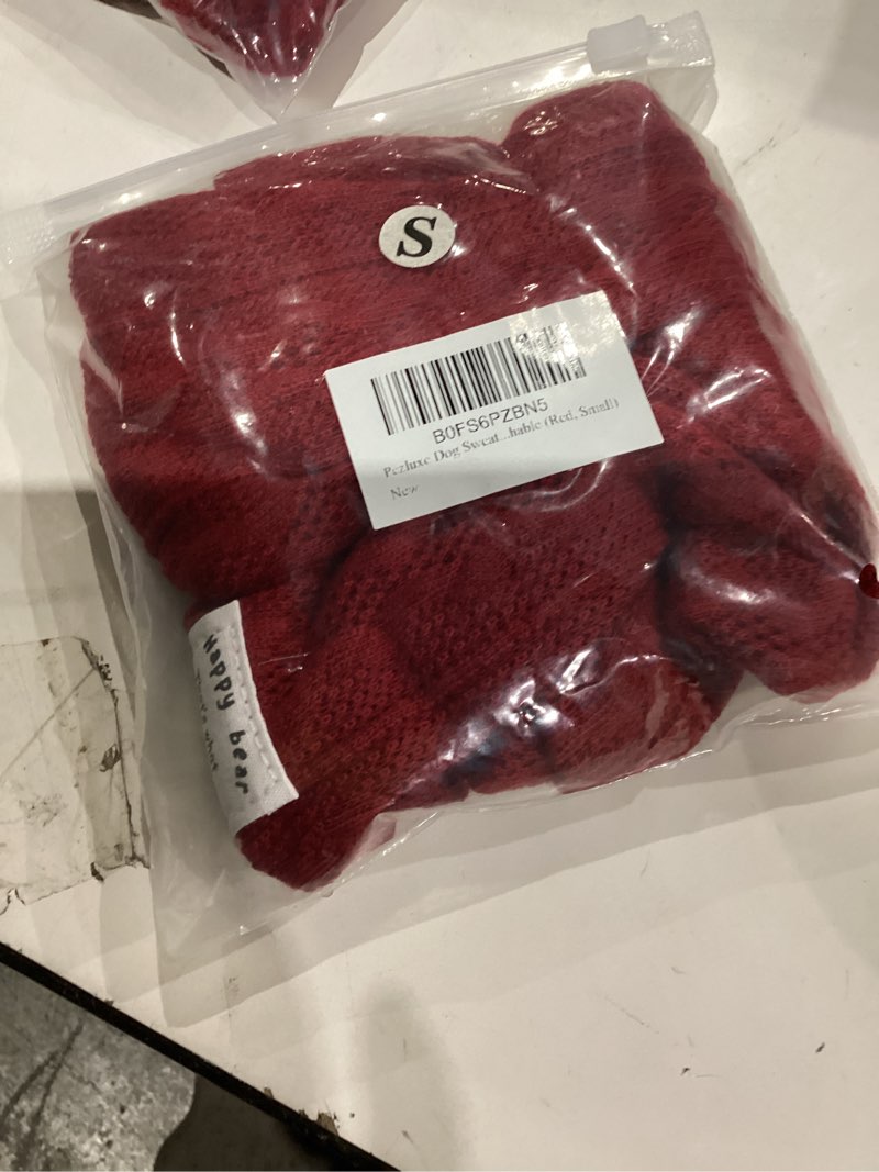 Condition photo showing Good Condition for Dog Sweater, Warm Dog Sweaters for Small Dogs Girl Boy, Fall Winter Knitted Cat Christmas Sweater Pet Clothes, Cold Weather Puppy Outfits for Dogs Cats Pet Apparel (Red, S) S(3.3-5.5lb) Red
