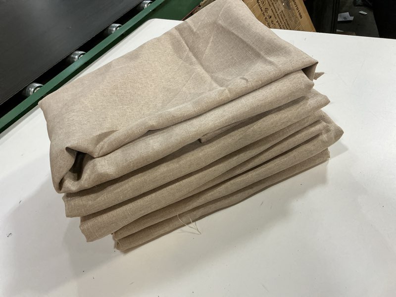 Condition photo showing Good Condition for Fitable Faux Linen Tablecloths Rectangle 60 x 102 Inch - 6 Pack Neutral Table Clothes for 6 Foot Tables, Nature Faux Burlap Table Covers for Dining, Party, Wedding, Banquet, Buffet Nature 60" x 102" (6 Pack)