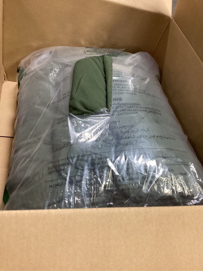 Condition photo showing Good Condition for CozyLux Queen Comforter Set Olive Green, 7 Pieces Bed in a Bag, Green Comforter Queen Size, All Season Bedding Sets with Stitch Quilted Comforter, Flat Sheet, Fitted Sheet, Pillowcases