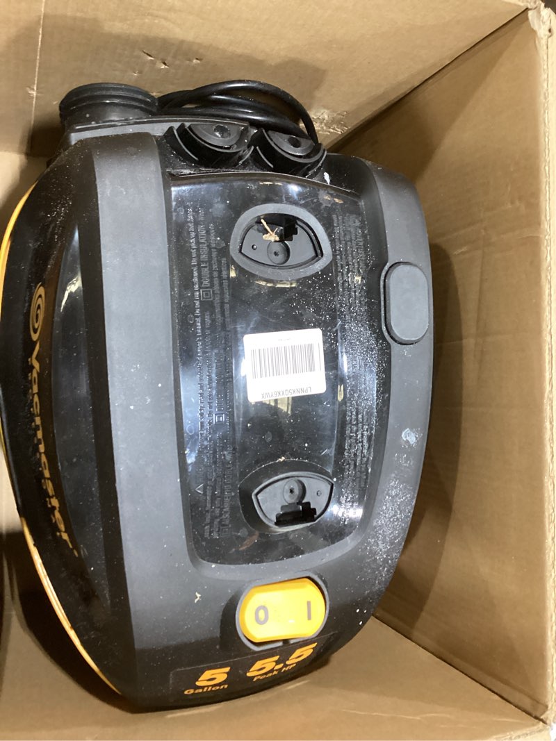 Condition photo showing As Is for Vacmaster Professional Beast Series VFB511H 0201 5-Gallon 5.5 Peak HP Wet/Dry Vac, Black Upgraded 5 Gal