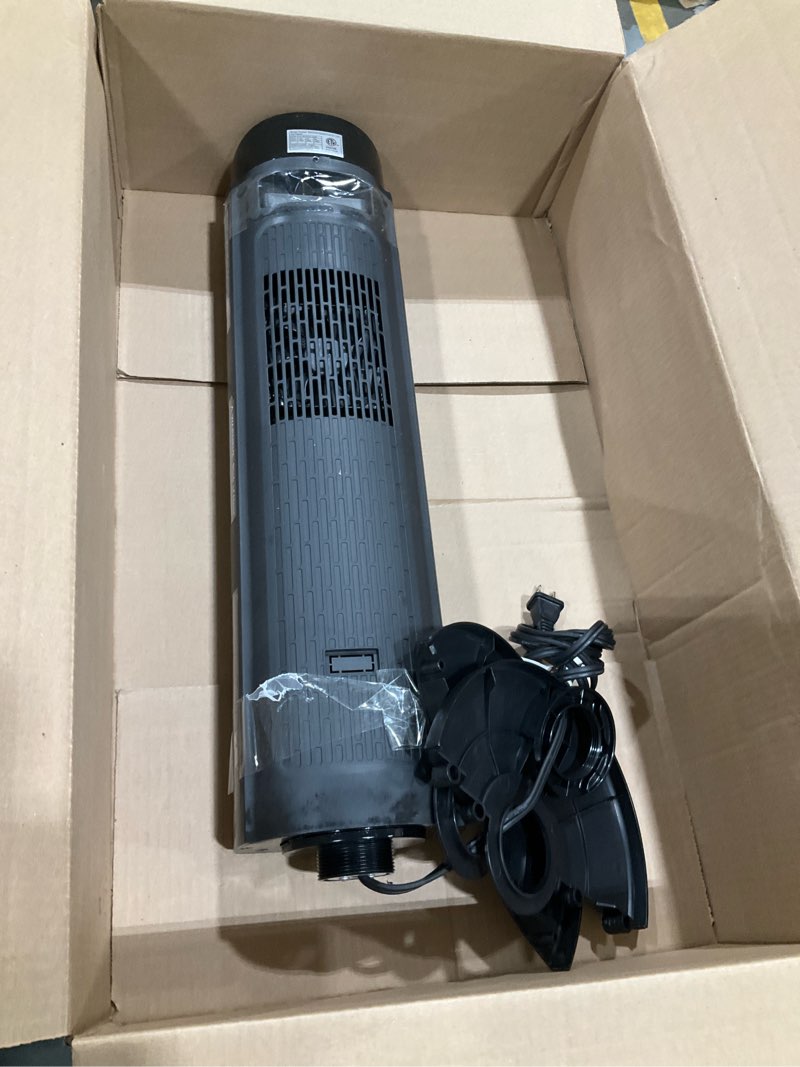 Condition photo showing As Is for Dumos 23inch Space Heaters for Indoor Use, Portable Heater with 7 Light Colors, Adjustable Thermostat with Remote, Tip-over Protection Up to 95°F, 70°Oscillation New Black 23.4"*9"*8"