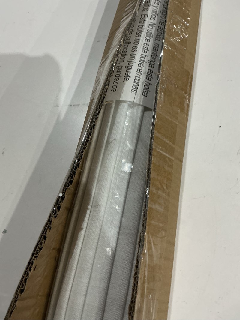 Condition photo showing As Is for 100% Blackout No Tools No Drill Cordless Roman Shades for Windows, Size 23 3/4" W × 72" H (for Windows 24" W × 72" H) Blackout - Off-White Blackout - Off-white 24" W × 72" H