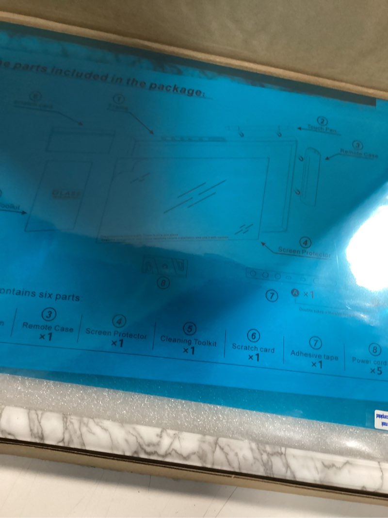Condition photo showing Good Condition for white marble frame for echo show 15, echo show 15 screen protector, stylus pen, remote case covers. (white marble)