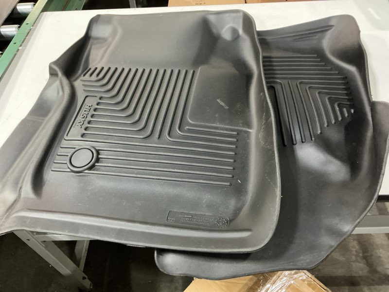 Condition photo showing As Is for husky liners weatherbeater floor mats | fits 1999-2007 ford f-250/f-350 (all cab sizes) without manual shifter | front row, 2-pc black - 13481