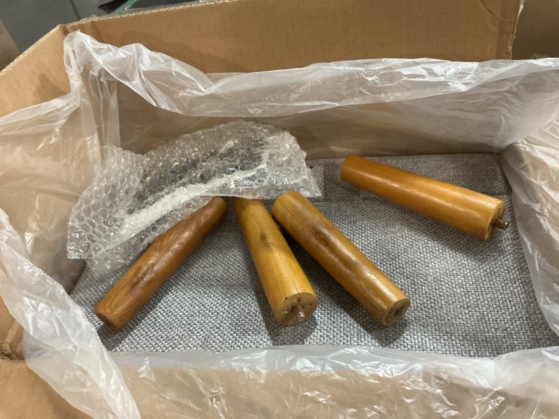 Condition photo showing Good Condition for Dog Ramp for Couch and Bed, Dog Stairs for Small Dogs and Cats, Foldable Pet Steps for Medium Senior Dogs and Puppy, Split Ottoman Design Pet Ramp (Light Grey)