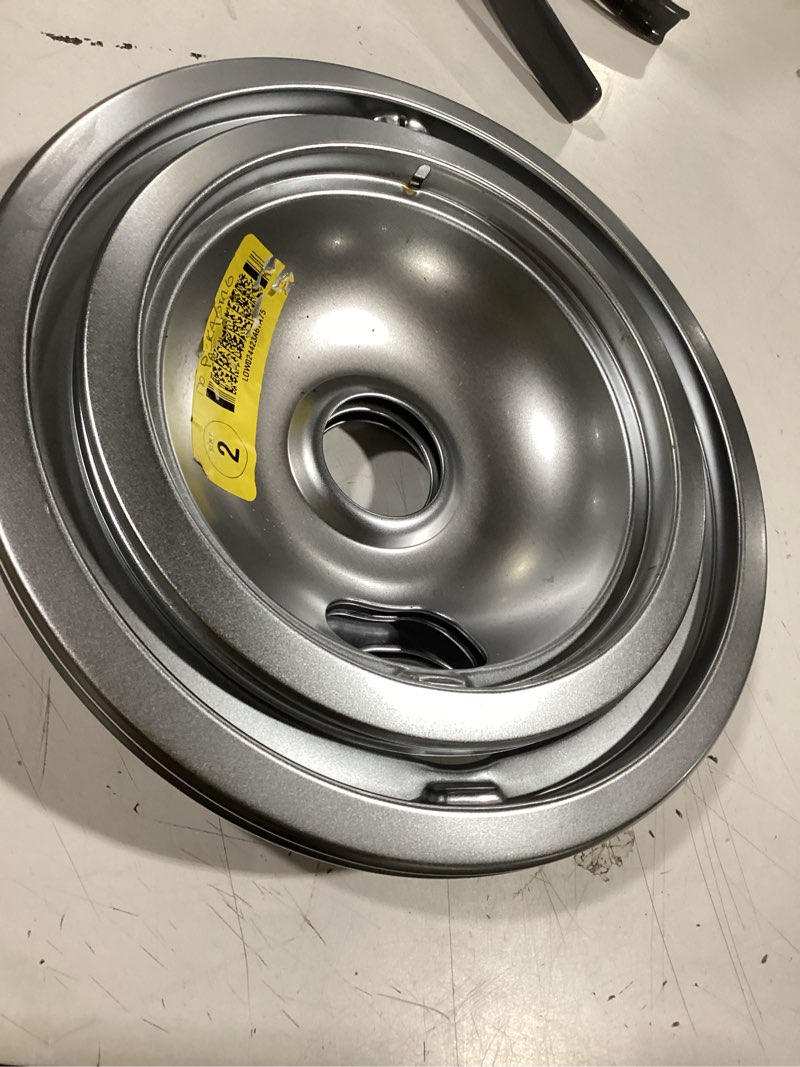 Condition photo showing Good Condition for similar to chrome range drip pans compatible with ge, hotpoint and kenmore electric stove - replacement for wb31t10010, wb31t10011 (4 pack, 2pcs 6\" and 2pcs 8\")
