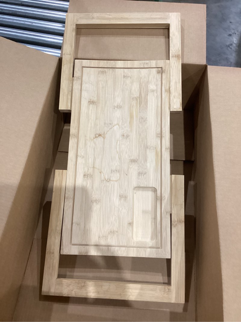 Condition photo showing Good Condition for defined deco over the sink cutting board, extra large 33in expandable cutting board over sink, natural bamboo cutting boards with juice groove,kitchen sink cover for counter space (33")