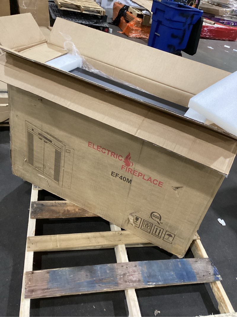 Condition photo showing New/Like New for Benrocks 43'' Electric Fireplace Inserts with Glass Door, Recessed Electric Fireplace Heater with Fi