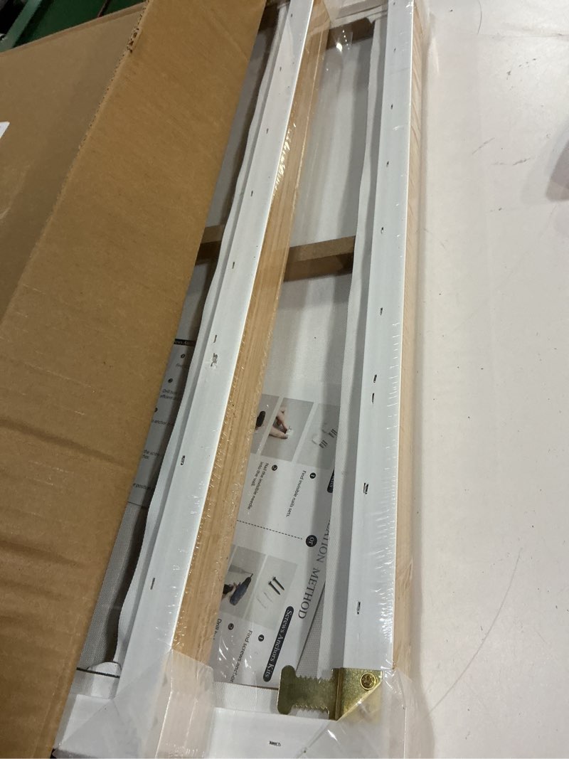 Condition photo showing New/Like New for InSimSea Framed 3D Textured Wall Art, Handmade, Minimalist Abstract Wall Decor for Living Room, 2 Piece Modern White Neutral Artwork, 16x24 in, Large Zen Line Paintings for Office Hallway (balance) Line(Balance) 24L" x 16W" x 2Pcs