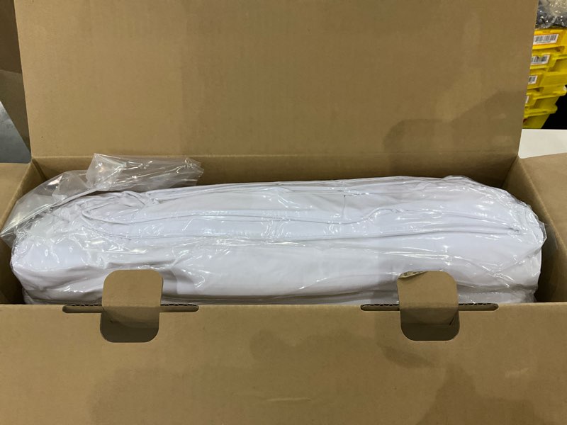 Condition photo showing New/Like New for Serta Goose Feather Down Fiber Cotton Comforter Queen Size - 100% Cotton Duvet Insert - Hotel Luxury Hypoallergenic Bedding Comforter All Season Medium Warmth 90 x 90 Inch White Full/Queen All Season