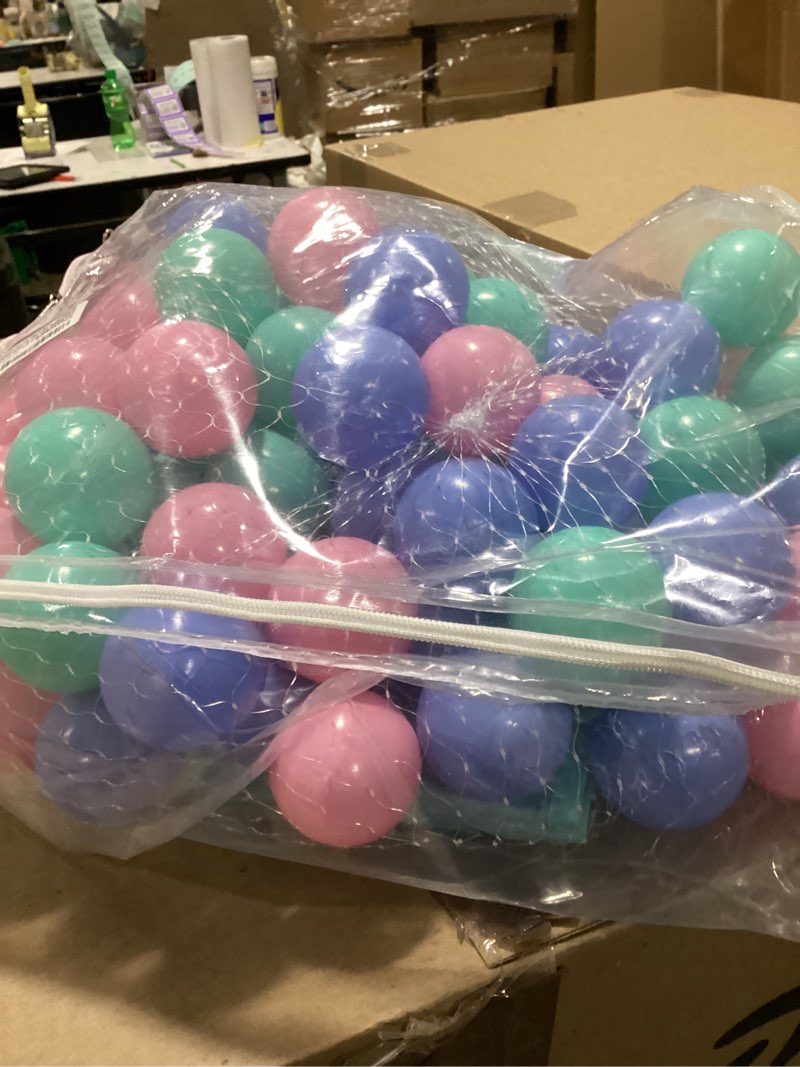 Condition photo showing As Is for dog ball pit with balls included, 31.5 inch foldable dog ball pool for small dogs, with bright colors 100 balls, easy to clean and storage, round play pits for dogs indoor and outdoor activities