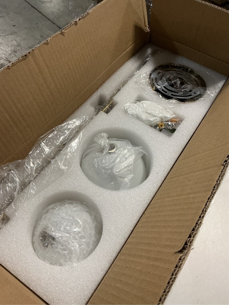 Condition photo showing New/Like New for golden wall lamp double ball, mid-century modern glass wall sconces,with g9 tricolor bulb for living room bedroom bedside stairs restaurant bathroom corridor aisle lighting