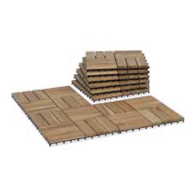 VICTORY RELAX Acacia Wood Decking Tiles 9PCS - Easy Snap Interlocking Deck Tiles for Patio Poolside 