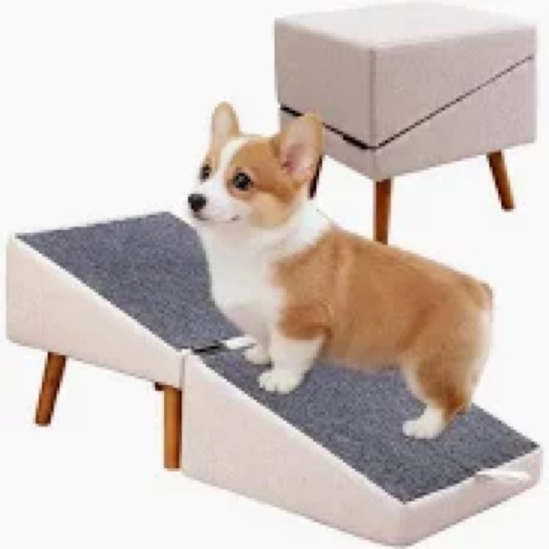 dog ramp for couch and bed, dog stairs for small dogs and cats, foldable pet steps for medium senior