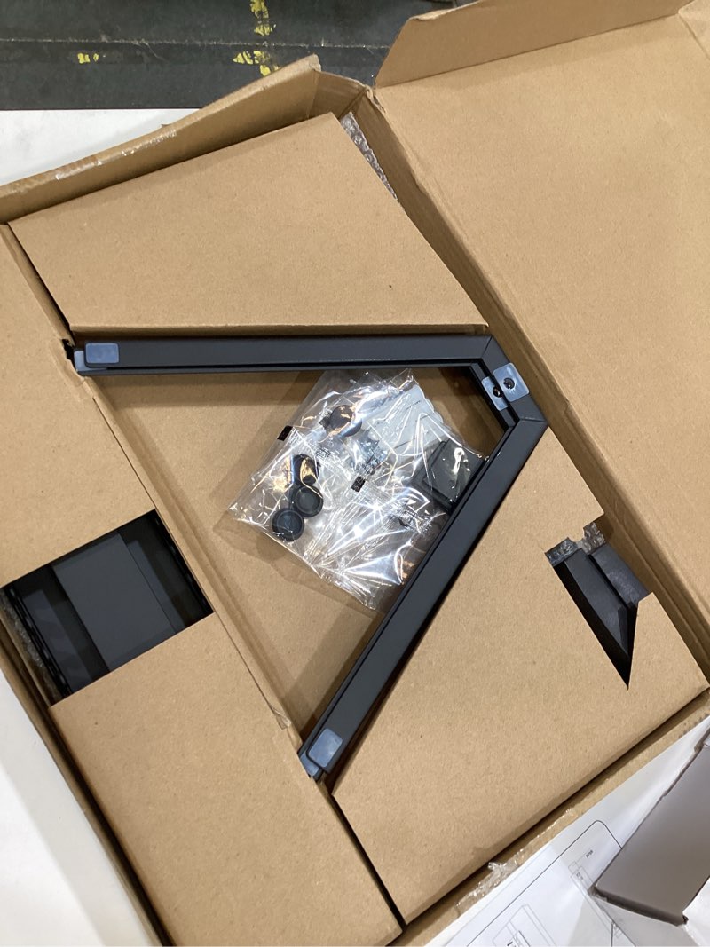 Condition photo showing Good Condition for suptek glass floating shelves, tv wall mount with shelf for dvd player / ps4 / cable boxes/game consoles/sky box/tv accessories, flat black 2-tier wall mount bracket black 2 tier