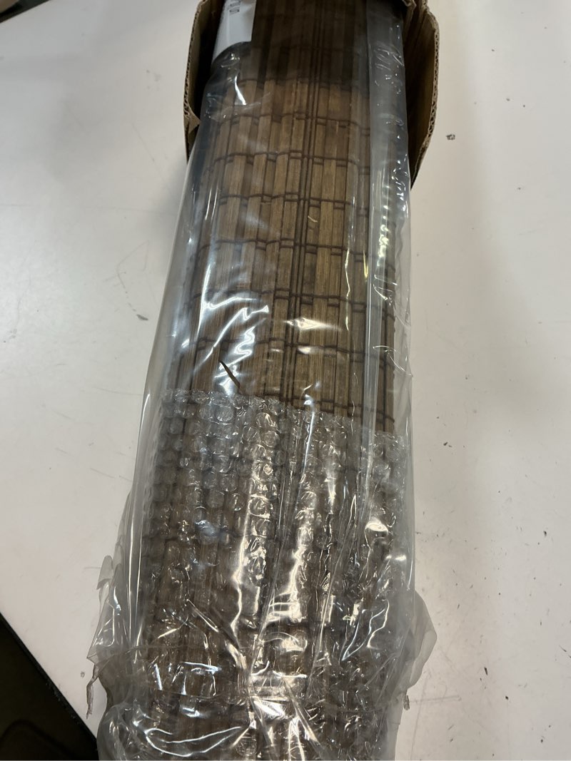 Condition photo showing Good Condition for unishades cordless bamboo roman shades for windows, blinds size (30.5" w ×64" h) colour (highfield teak) ?room darkening?highfield teak 30.5" w × 64" h