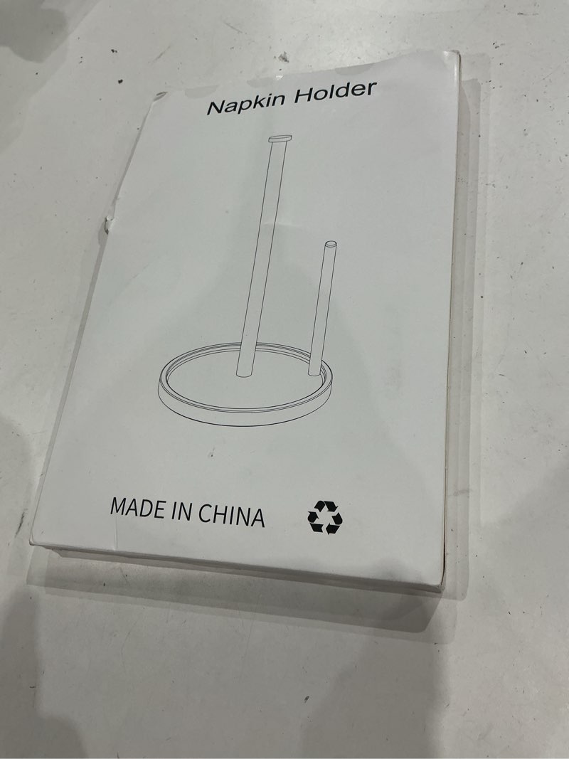 Condition photo showing Good Condition for paper towel holder countertop, standing paper roll holder with anti slip weighted base, stainless steel freestanding paper towel holder for kitchen, silver