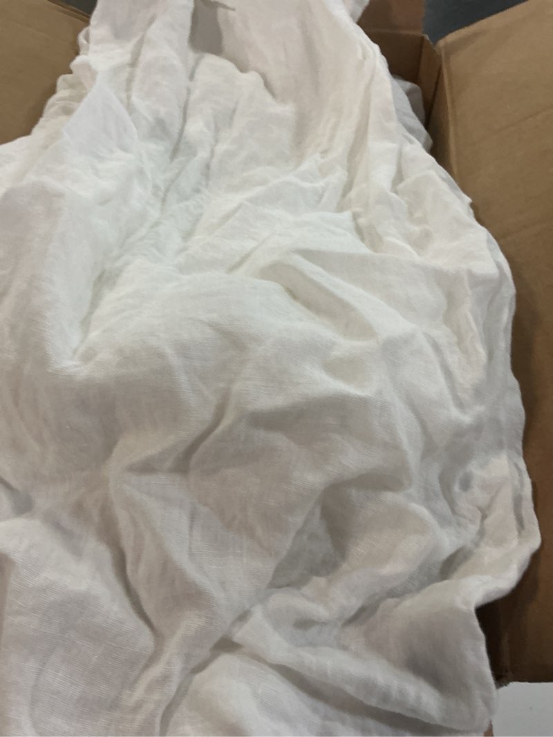 Condition photo showing As Is for european linen deluxe bedding bundle, queen, white