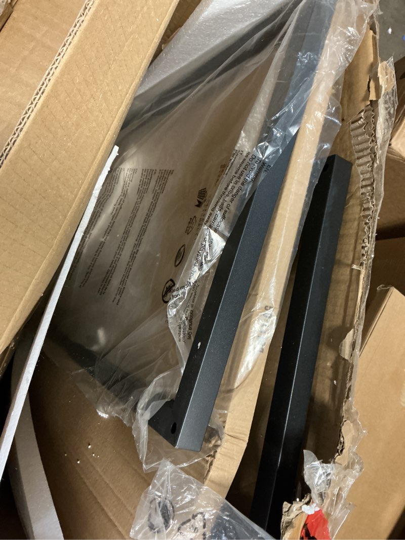 Condition photo showing Good Condition for SAYGOER Glass Coffee Table, Small Modern Coffee Table Square Simple Center Tables for Living Room 26.7 x 26.7 x 17.7 Inches, Gray Black Grey