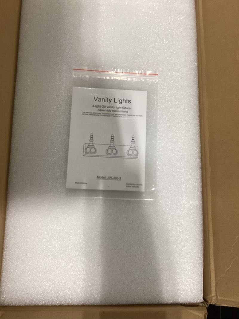 Condition photo showing Good Condition for LBSQJ Modern Crystal Bathroom Vanity Light Black Vintage Bathroom Light Fixtures 3-Lights Glass Crys