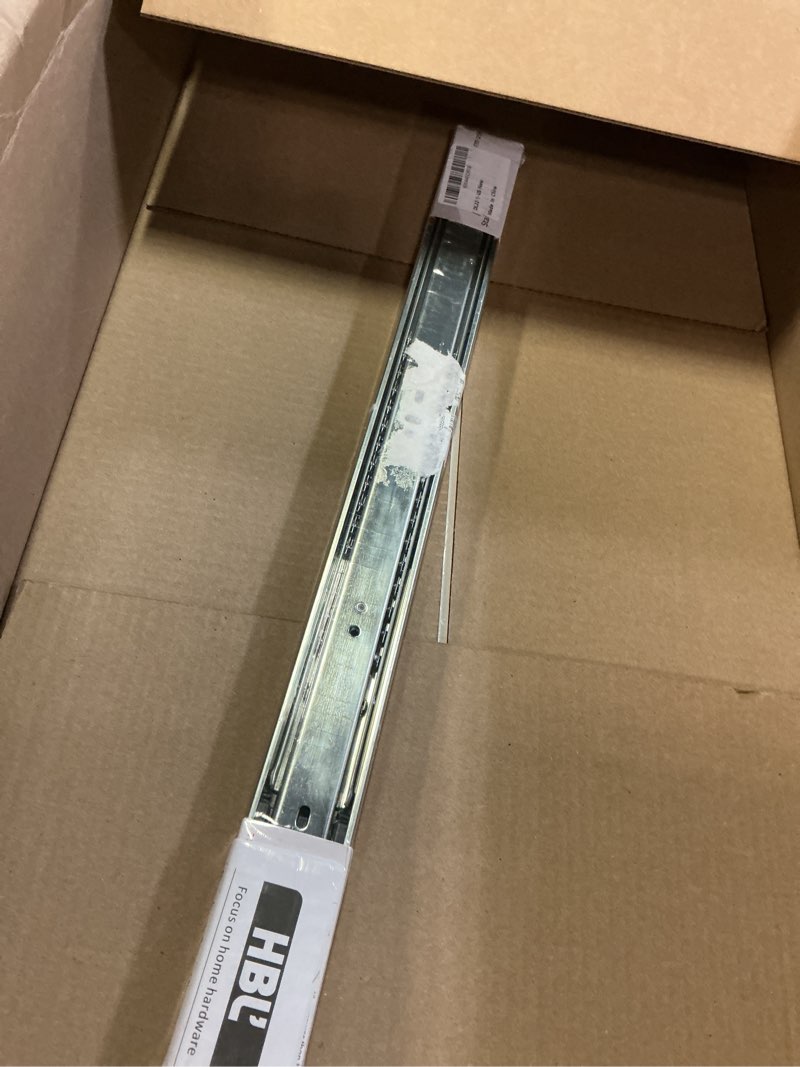 Condition photo showing Good Condition for hbl’ 1 pair | soft close drawer slides 22 inch, heavy duty cabinet drawer slides replacement - ball bearing full extension, 200 lb capacity, made of cold-rolled steel, rust-resistant & long-lasting. silver 22" drawer slide 1