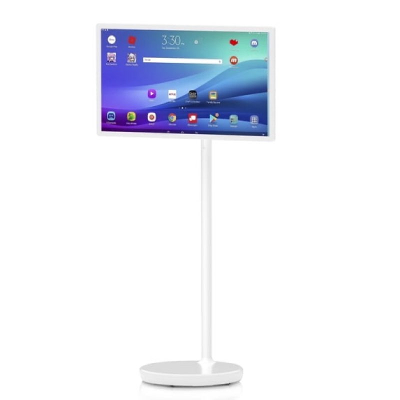 32-Inch Portable Touch Screen Smart TV on wheels, 6GB RAM + 128GB Storage,1080P Full HD Wireless Moveable Monitor with Built-in 8-Hour Battery , Android 13 OS,Rolling Stand and Remote Control