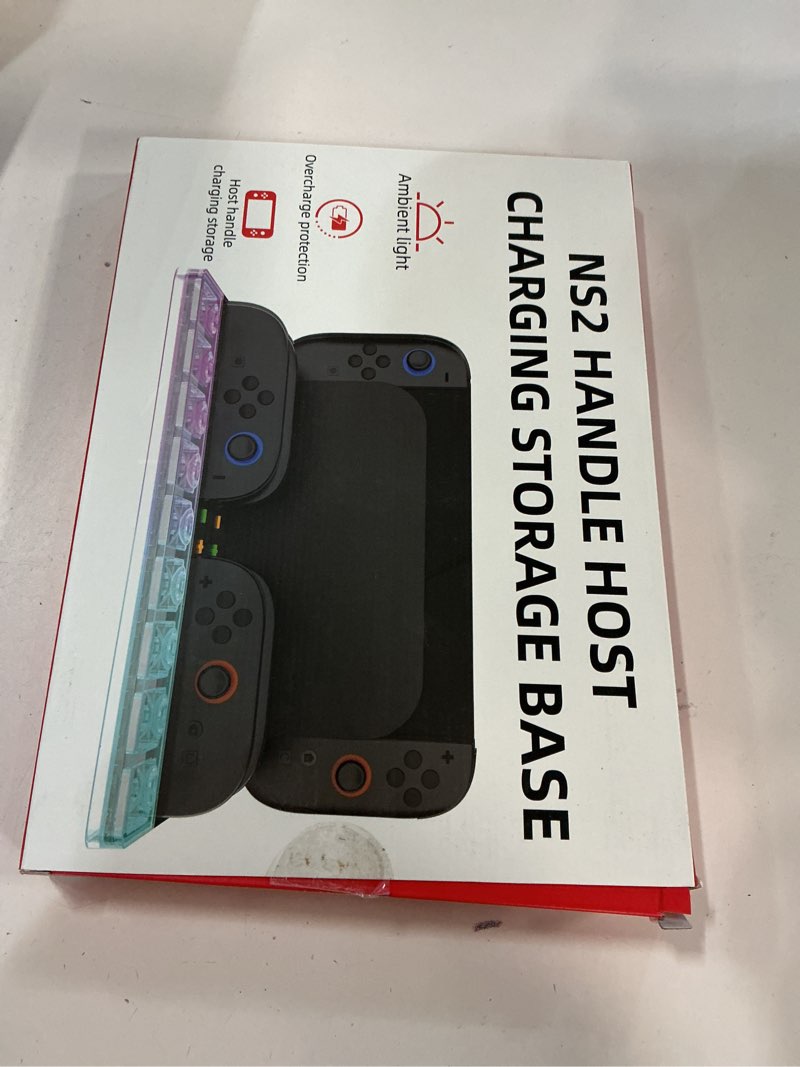 Condition photo showing New/Like New for Honghao Switch 2 Charging Dock, for Nintendo 2 2025 Joycons Accessories, RBG LED Lights Switch 2 Charging Stand,4 Joycon Controller Charger Station with 9 Games Cards Slot (Black)