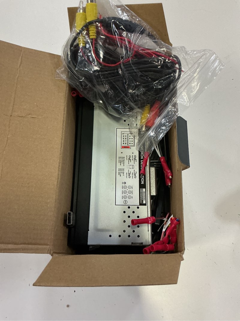 Condition photo showing As Is for [pro 32-band dsp] 7'' double din car stereo with wireless apple carplay & android auto, sunplus 2900 sound engine, 240w peak hi-fi audio, 7 inch hd touchscreen, bluetooth, backup camera, vbass 7"